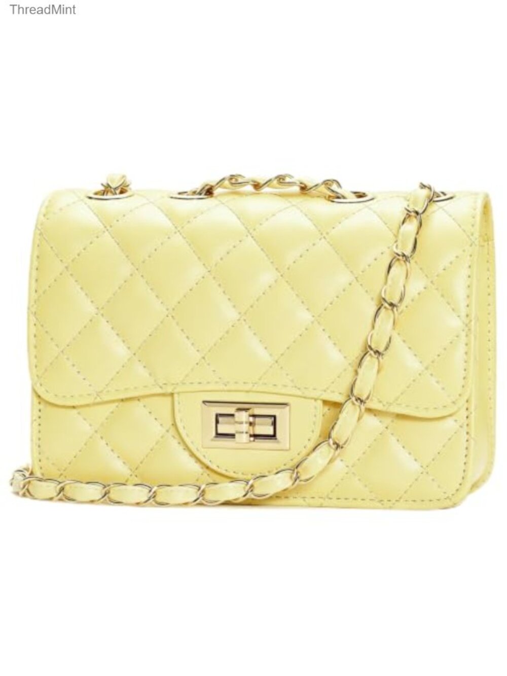 Small Quilted Crossbody Purse for Women Trendy Shoulder Bag Faux Leather